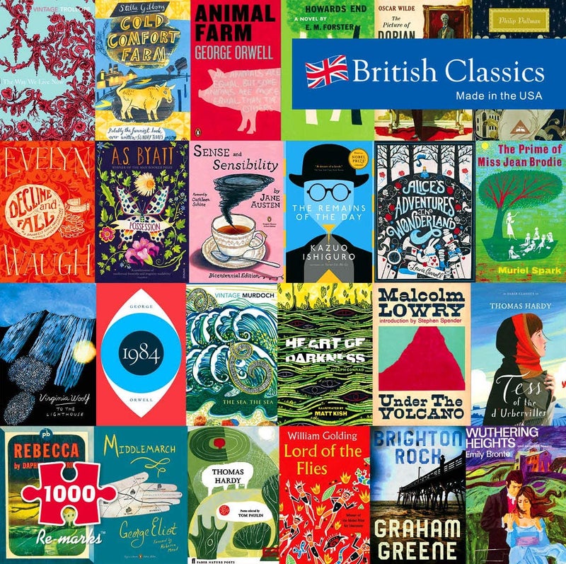 Re-marks British Classics Literary Puzzle, 1000-Piece Jigsaw Puzzle for All Ages - Image 1